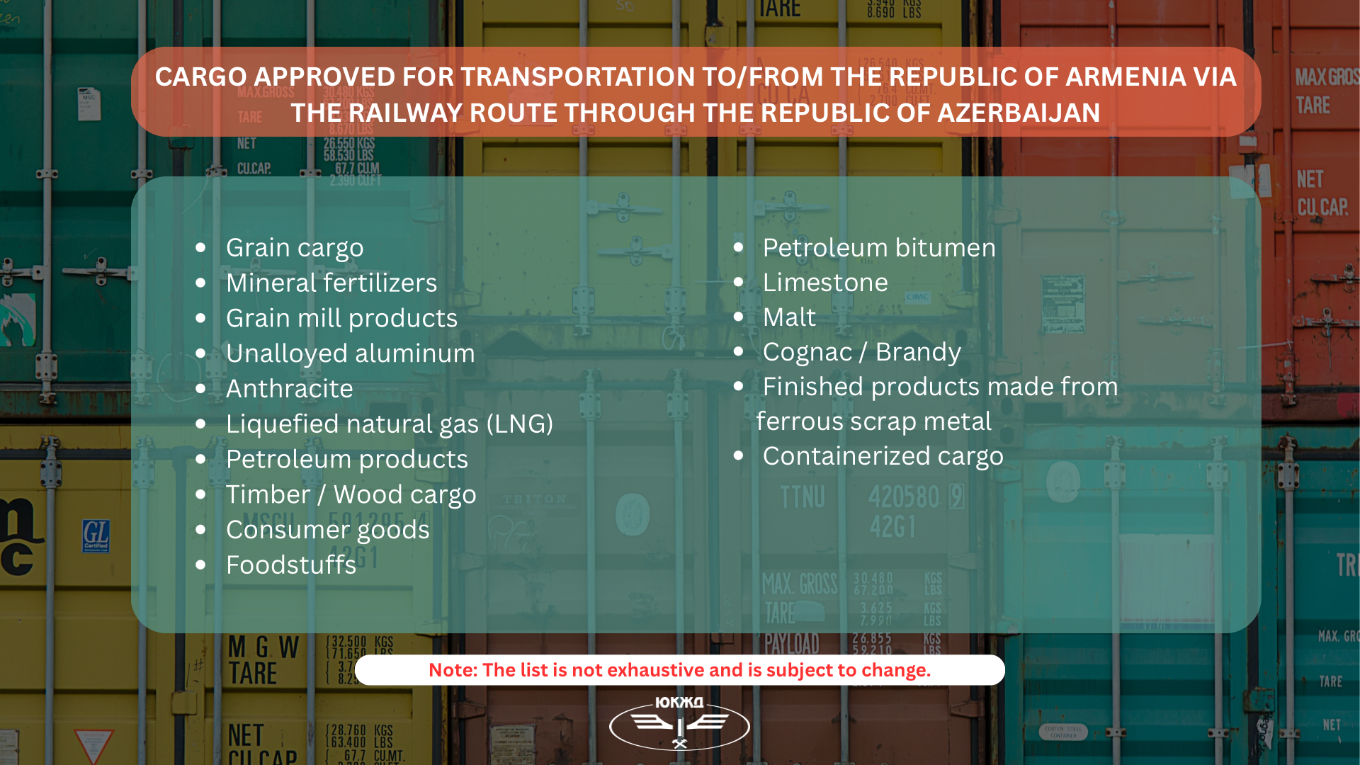 South Caucasus Railway freight transportation